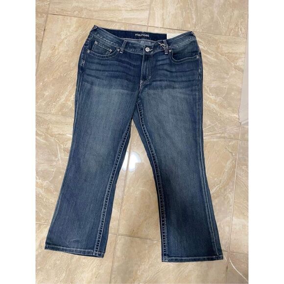 Maurices Jeans Reg Slim Boot Mid-Rise Denim Flex Blue Jeans Stretch Size 16 - Picture 1 of 4